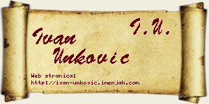 Ivan Unković vizit kartica